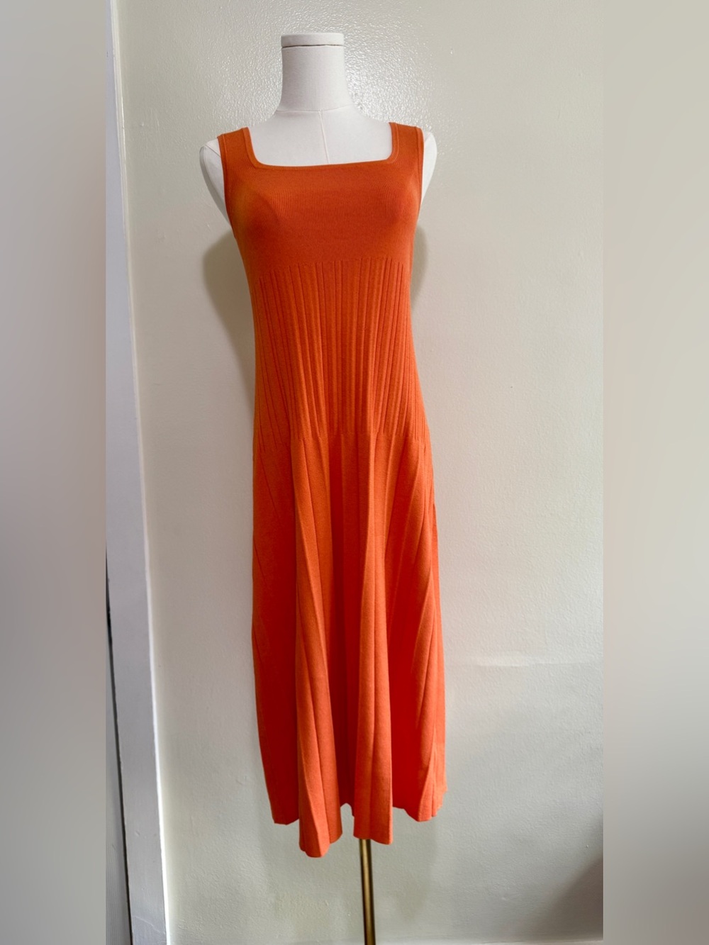 Ann Taylor Bright Orange Sleeveless Maxi Dress
